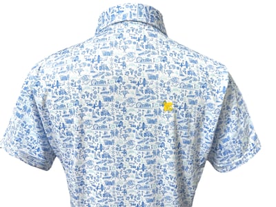 情侶款｜螢火蟲系列 旅遊地圖印花 短袖POLO衫-男2