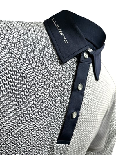 小格紋印花圖案領繡花LOGO-灰（男）5