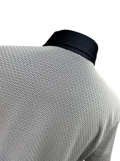 小格紋印花圖案領繡花LOGO-灰（男）2