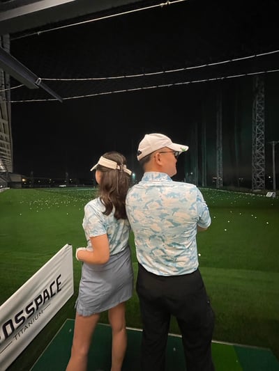 情侶款 | 迷彩圖案POLO衫短袖上衣-碧藍色（女）10