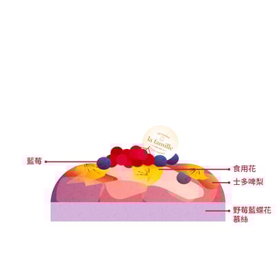 Berries & Butterfly Pea Bavarois野莓藍蝶花巴伐利亞2