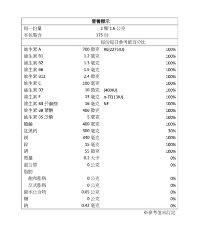 更健康500分綜合維他命・加鎂新配方2