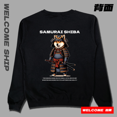 (大學T)武士柴犬 Welcome出貨5