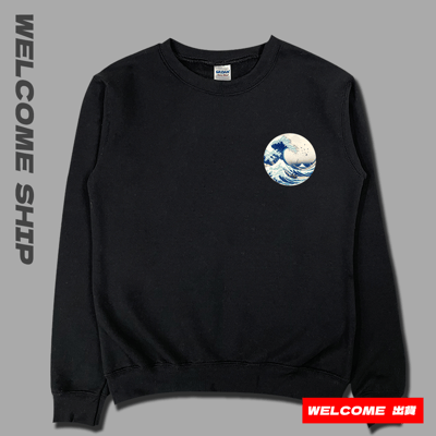 (大學T)浮世繪海浪 Welcome出貨6