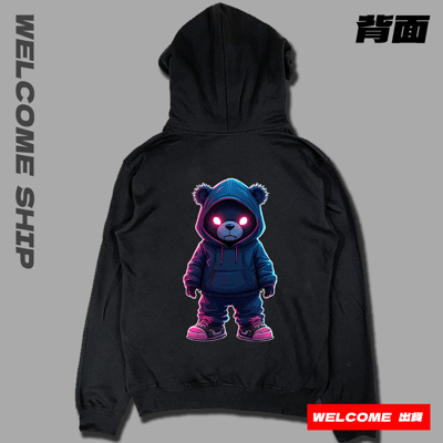 (連帽上衣)幽光熊 Welcome出貨6