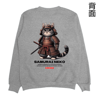 (大學T)武士貓 Welcome出貨1