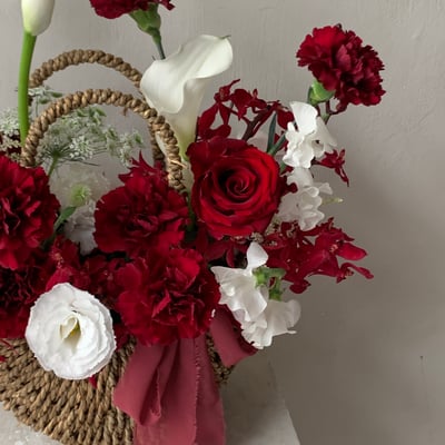 只愛大紅花此刻風格花籃7
