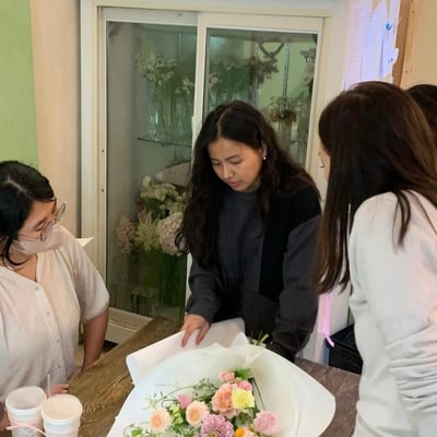 中階韓式花束包裝課程3