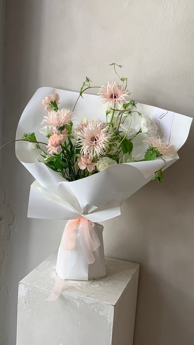 粉羽毛太陽混合花束3