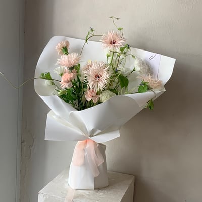 粉羽毛太陽混合花束1