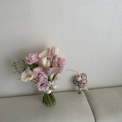 韓式新娘捧花 - 粉白色系2