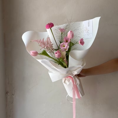 粉色系混合花束1