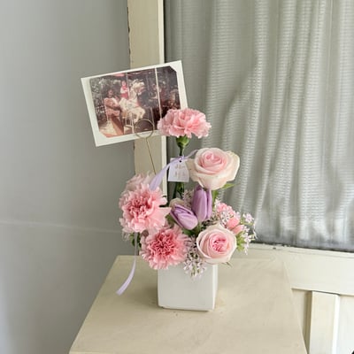 願妳總是漂亮 鮮花桌花 - 粉紫2