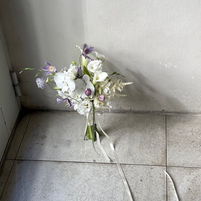 韓式新娘捧花 - 紫白色系3