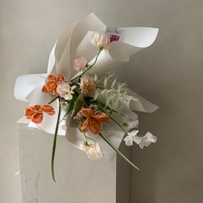 染焦糖鬱金香混合花束1