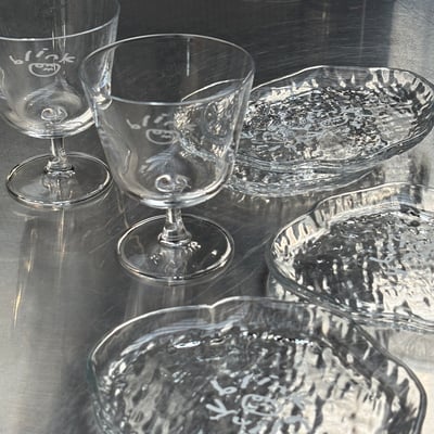 Glass Cup & Plate Set1