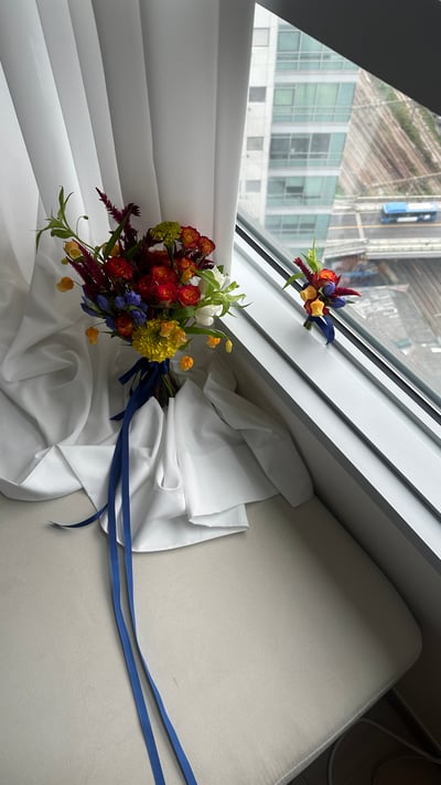 韓式新娘捧花 - 熱帶色系5