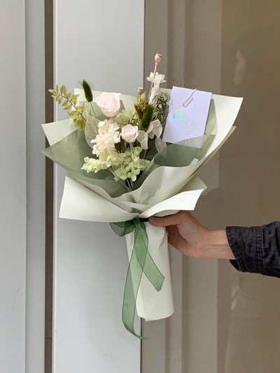 永生白玫瑰混合花束2