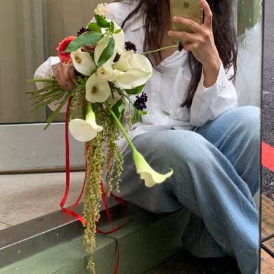 手臂式捧花＋胸花練習課程1