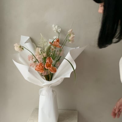 染焦糖鬱金香混合花束4