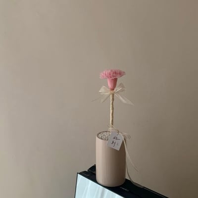 單支永生康乃馨盆花 - 淺粉1