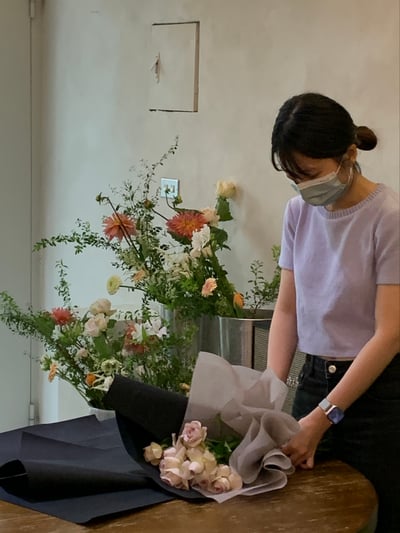 初階韓式花束包裝課程8