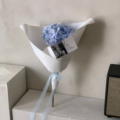 單支藍色繡球花1