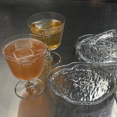 Glass Cup & Plate Set8