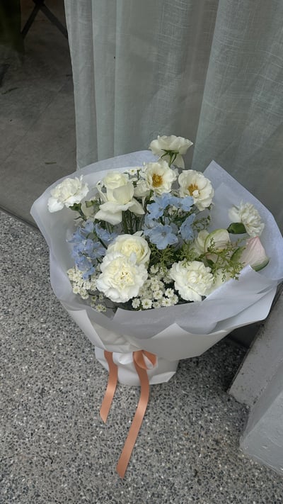 圓型澎澎韓式花束課程2