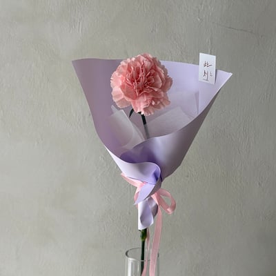 單支康乃馨花束- 淺粉1