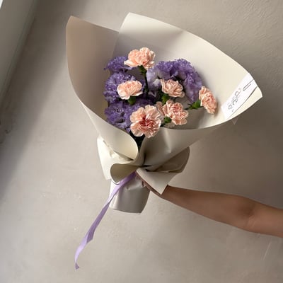 日常裡的溫柔 M Size 花束- 紫杏色5