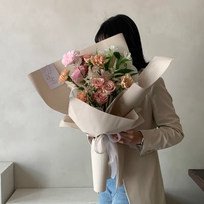 浮誇一次 L Size 花束 - 奶茶3