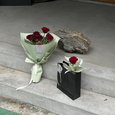 7 支紅玫瑰花束-綠色包裝5