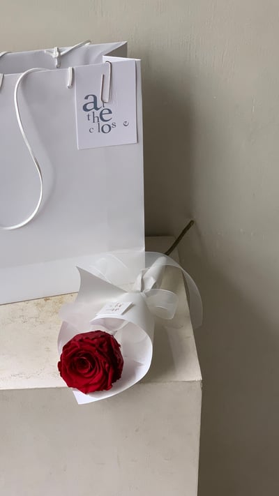 單支永生紅玫瑰花束7