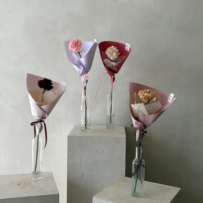 單支康乃馨花束- 淺粉4