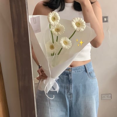 5 支白色非洲菊花束1