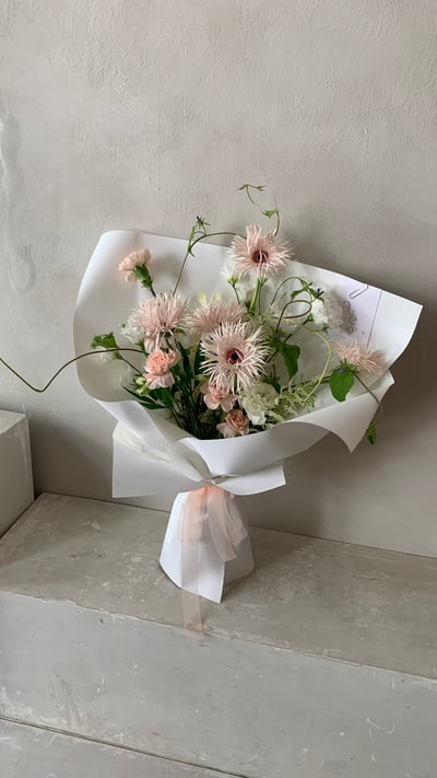 粉羽毛太陽混合花束2