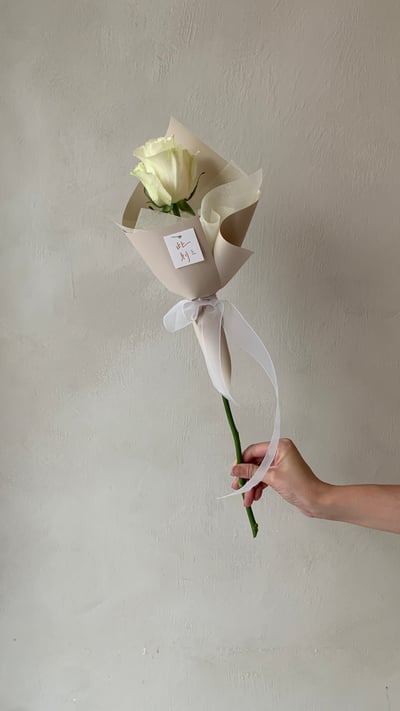 單支白玫瑰花束2