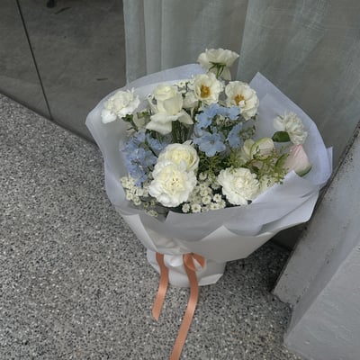 圓型澎澎韓式花束課程1