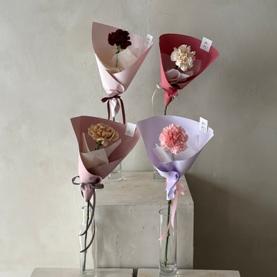 單支康乃馨花束- 深杏4