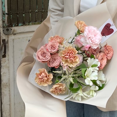 浮誇一次 L Size 花束 - 奶茶8