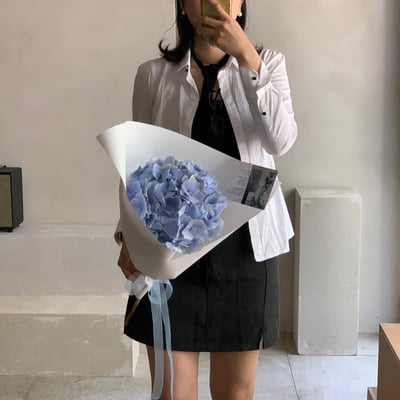 單支藍色繡球花4