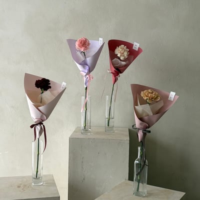 單支康乃馨花束- 紅3