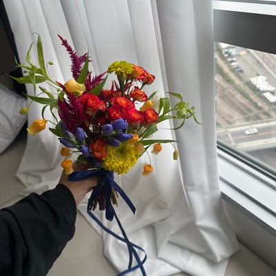 韓式新娘捧花 - 熱帶色系2