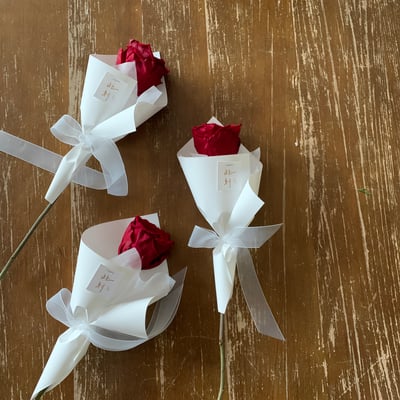 單支永生紅玫瑰花束2