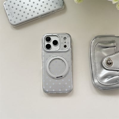 𝟐𝑫𝑨𝒀𝑺.𝒍𝒂𝒃｜波點磁吸玻璃支架手機殼 iPhone 14-173