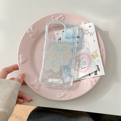 𝟐𝑫𝑨𝒀𝑺.𝒍𝒂𝒃｜透藍鏡面蝴蝶結 iPhone 11–17 系列4