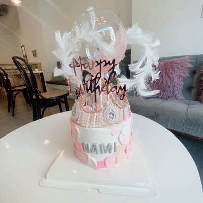 F008粉色塊皇冠蛋糕1