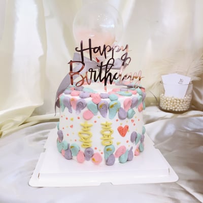 F004色塊感氣球蛋糕1