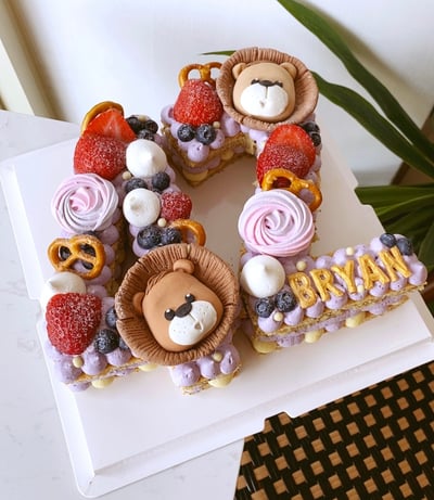 數字42(獅子翻糖/粉色)1